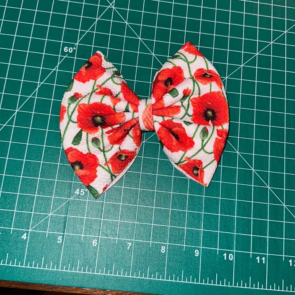 Red floral bow
